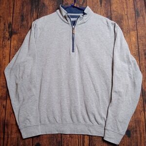 Collars & Co 1/4 Zip Pullover Long Sleeve Men s Medium Heather Gray